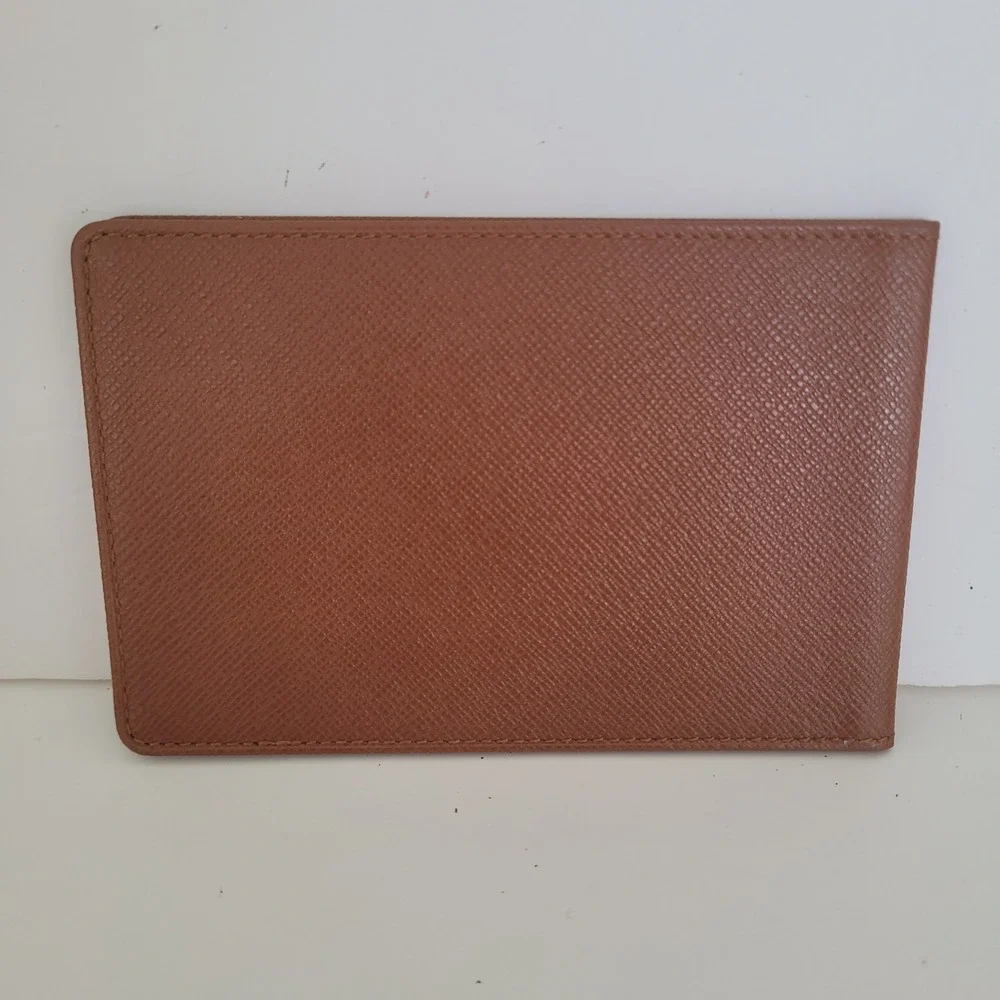 Louis Vuitton Brown Taiga Leather Holder Bifold Wallet Made in France